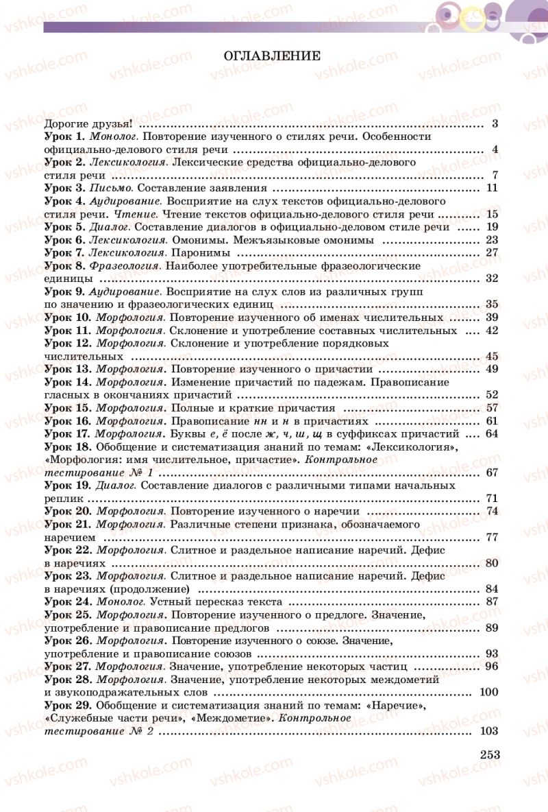 Страница 253 | Підручник Русский язык 9 клас Е.И. Самонова, А.Н. Приймак, И.В. Гайдаенко 2017 5 год обучения