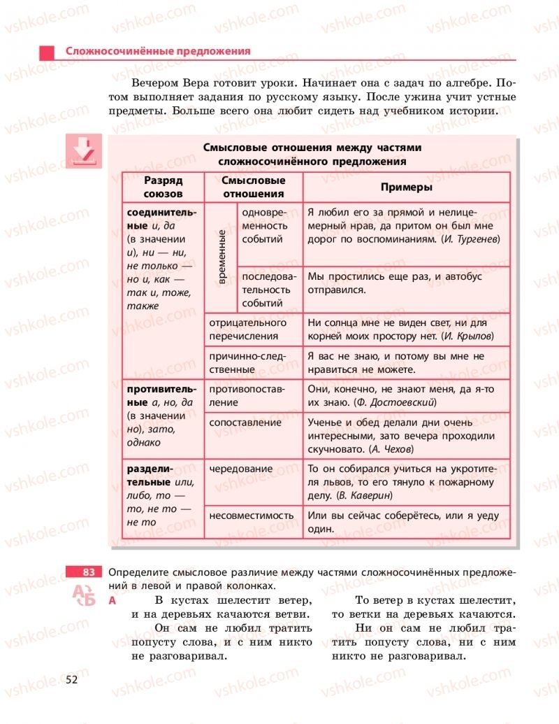 Страница 52 | Підручник Русский язык 9 клас Н.Ф. Баландина 2017 9 год обучения