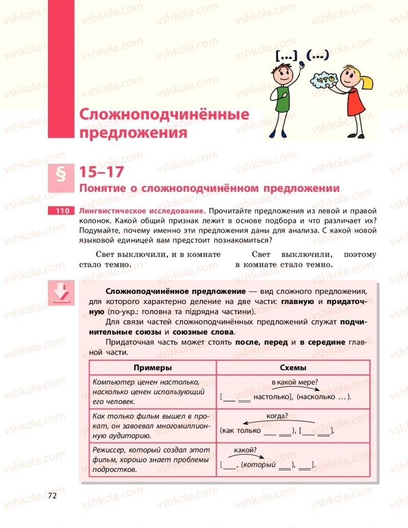 Страница 72 | Підручник Русский язык 9 клас Н.Ф. Баландина 2017 9 год обучения