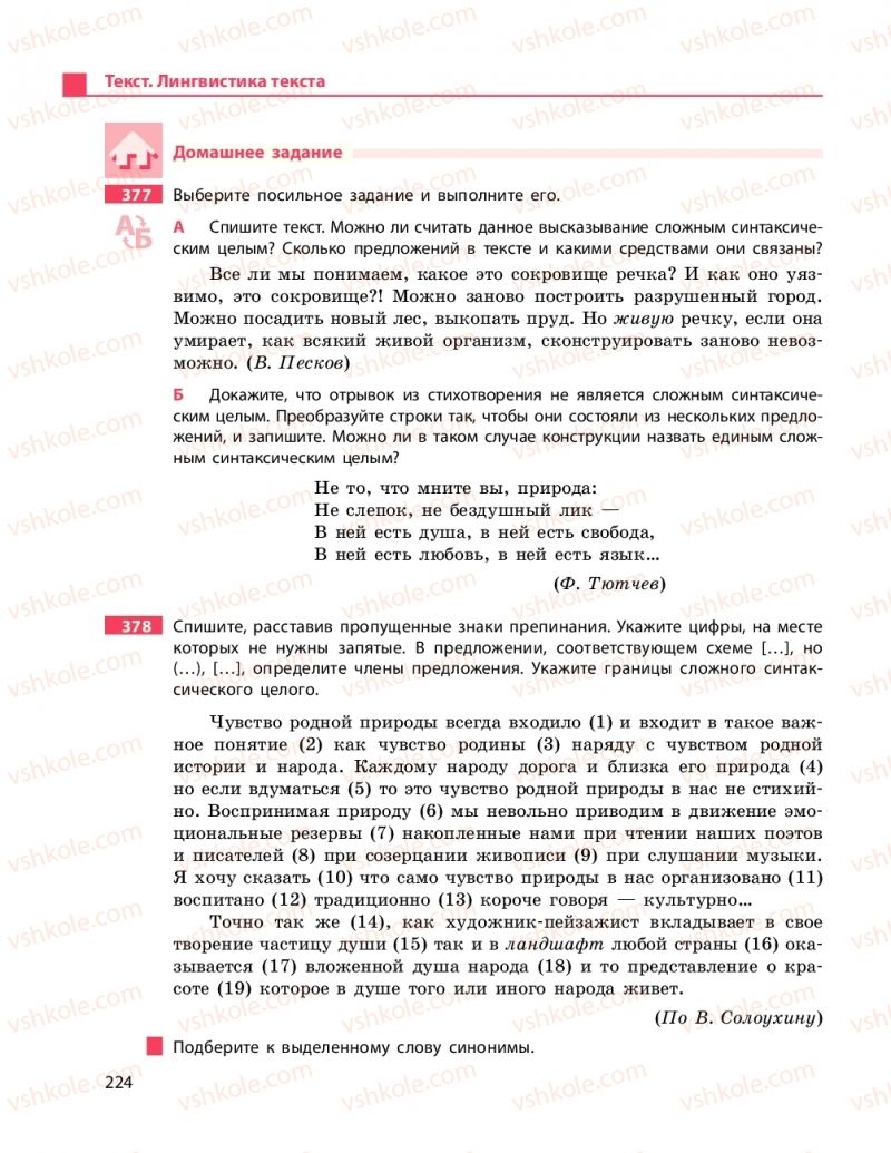 Страница 224 | Підручник Русский язык 9 клас Н.Ф. Баландина 2017 9 год обучения
