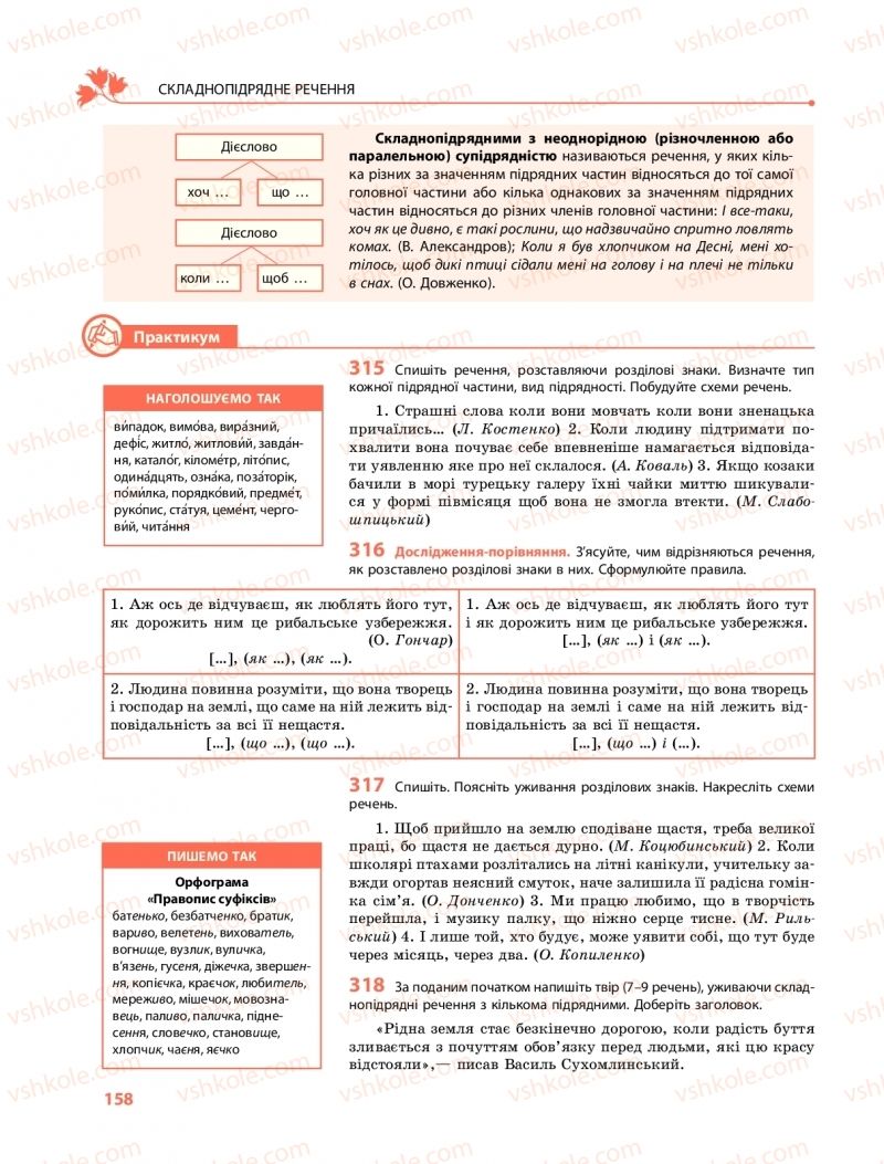 Страница 158 | Підручник Українська мова 9 клас О.В. Караман, О.М. Горошкіна 2017 Поглиблене вивчення