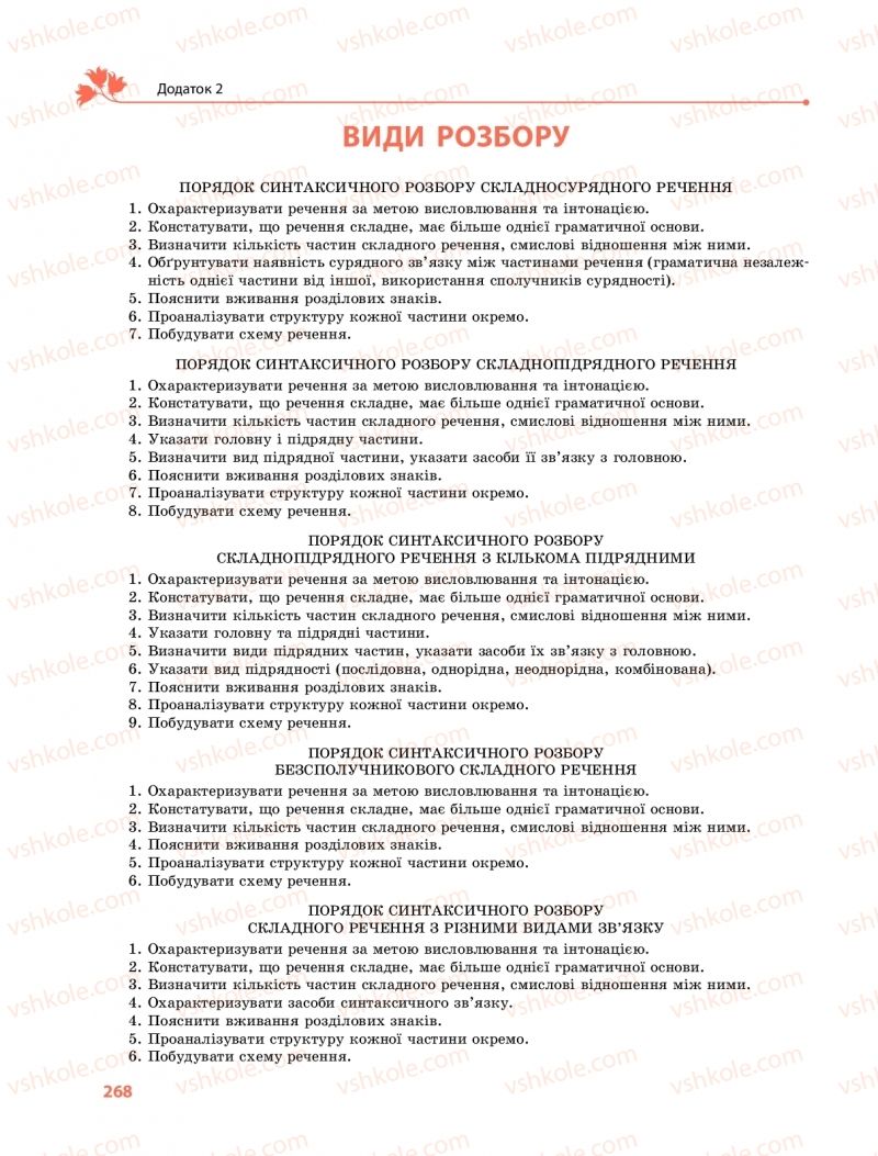 Страница 268 | Підручник Українська мова 9 клас О.В. Караман, О.М. Горошкіна 2017 Поглиблене вивчення