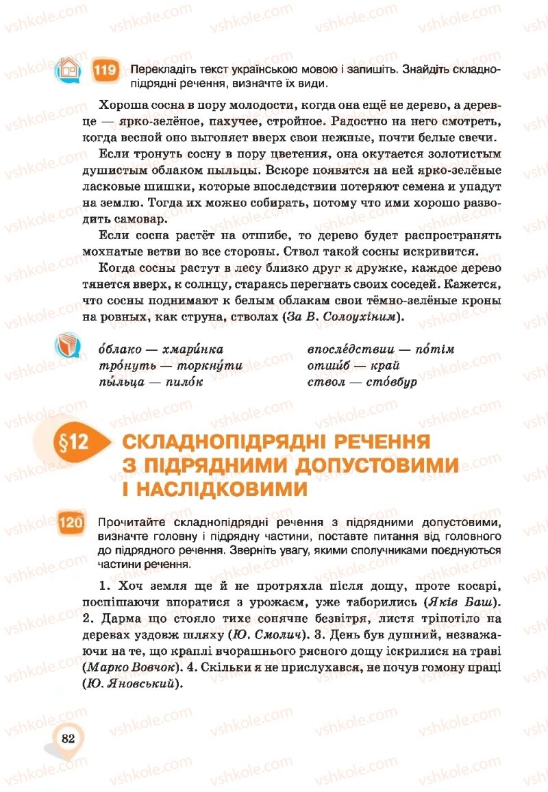 Страница 82 | Підручник Українська мова 9 клас А.А. Ворон, В.А. Солопенко 2017