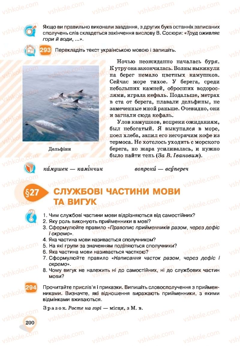 Страница 200 | Підручник Українська мова 9 клас А.А. Ворон, В.А. Солопенко 2017