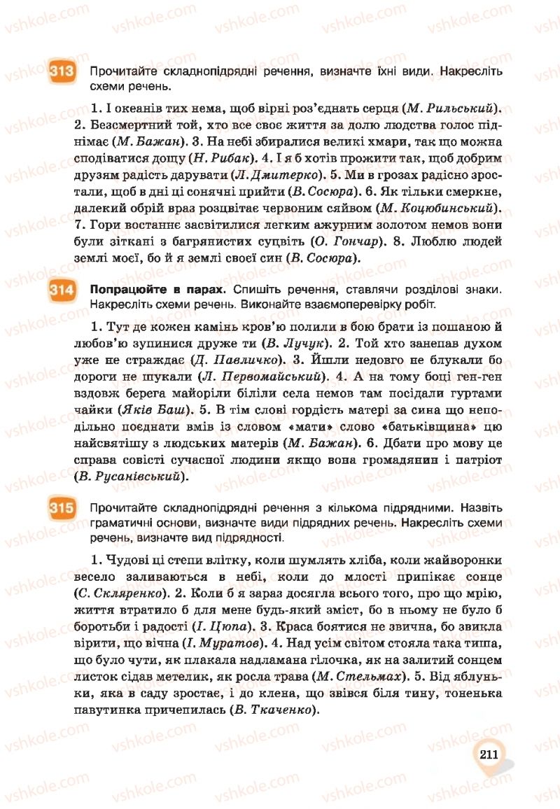 Страница 211 | Підручник Українська мова 9 клас А.А. Ворон, В.А. Солопенко 2017