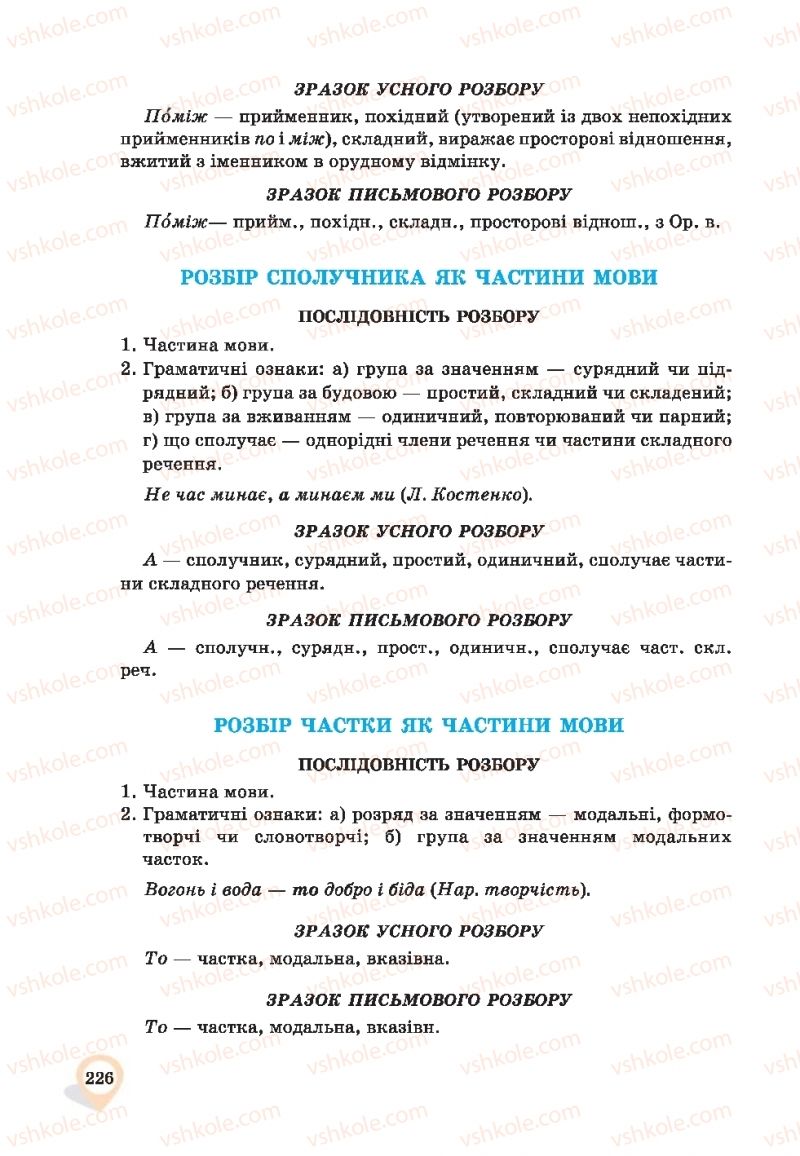 Страница 226 | Підручник Українська мова 9 клас А.А. Ворон, В.А. Солопенко 2017