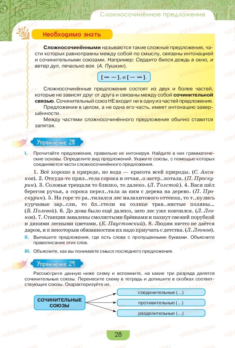 Страница 28 | Підручник Русский язык 9 клас Е.И. Быкова, Л.В. Давидюк, Е.Ф. Рачко 2017