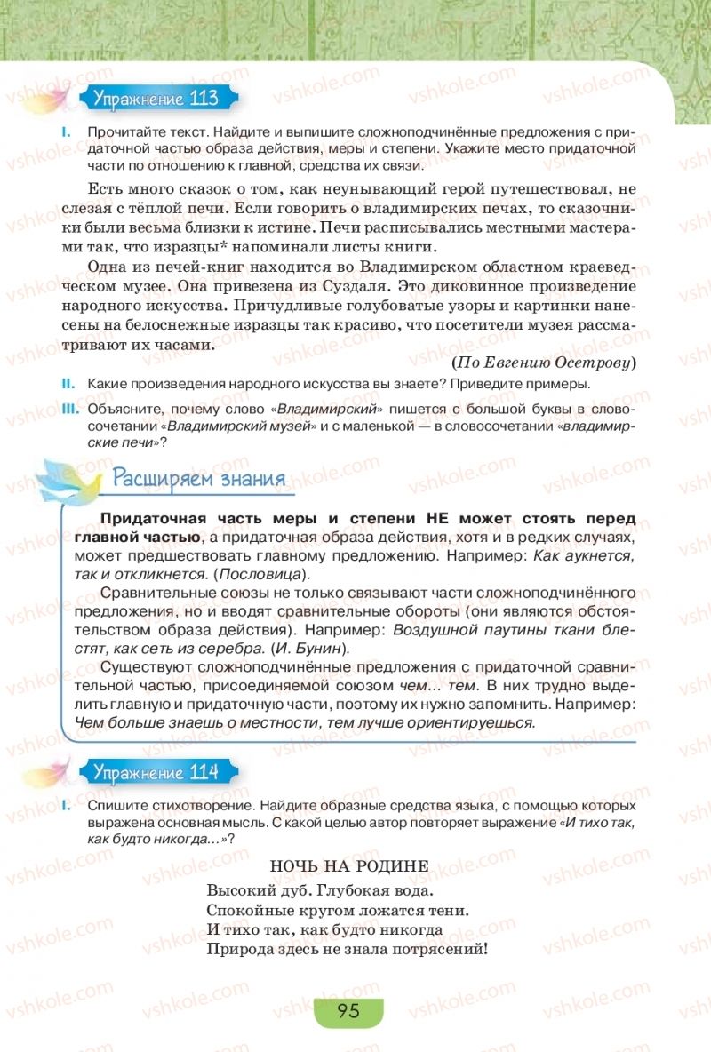 Страница 95 | Підручник Русский язык 9 клас Е.И. Быкова, Л.В. Давидюк, Е.Ф. Рачко 2017