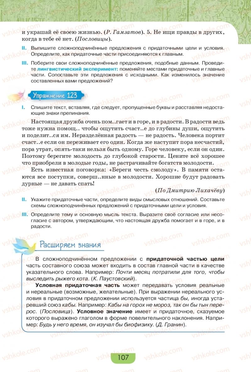 Страница 107 | Підручник Русский язык 9 клас Е.И. Быкова, Л.В. Давидюк, Е.Ф. Рачко 2017
