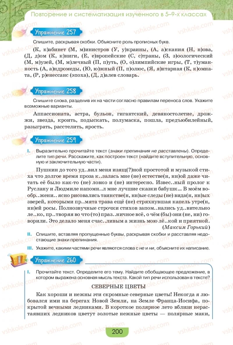 Страница 200 | Підручник Русский язык 9 клас Е.И. Быкова, Л.В. Давидюк, Е.Ф. Рачко 2017