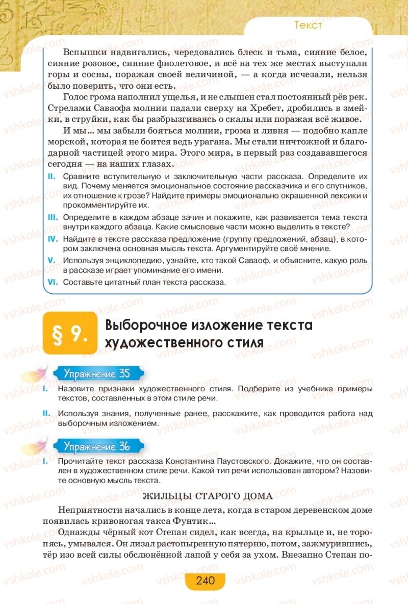 Страница 240 | Підручник Русский язык 9 клас Е.И. Быкова, Л.В. Давидюк, Е.Ф. Рачко 2017
