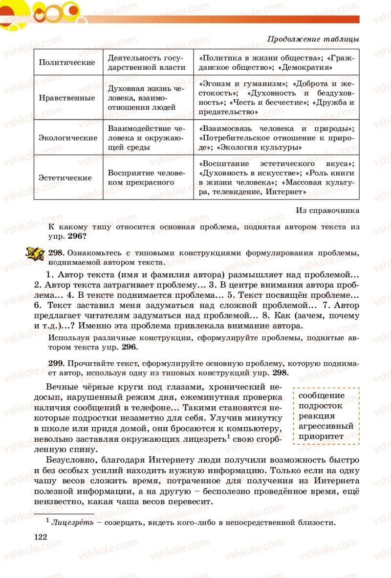 Страница 122 | Підручник Русский язык 9 клас Е.И. Самонова, О.Ю. Крюченкова 2017 9 год обучения