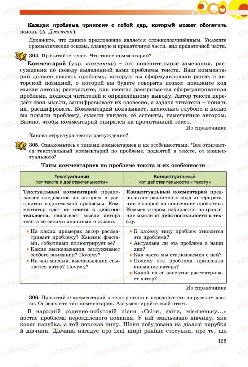 Страница 125 | Підручник Русский язык 9 клас Е.И. Самонова, О.Ю. Крюченкова 2017 9 год обучения