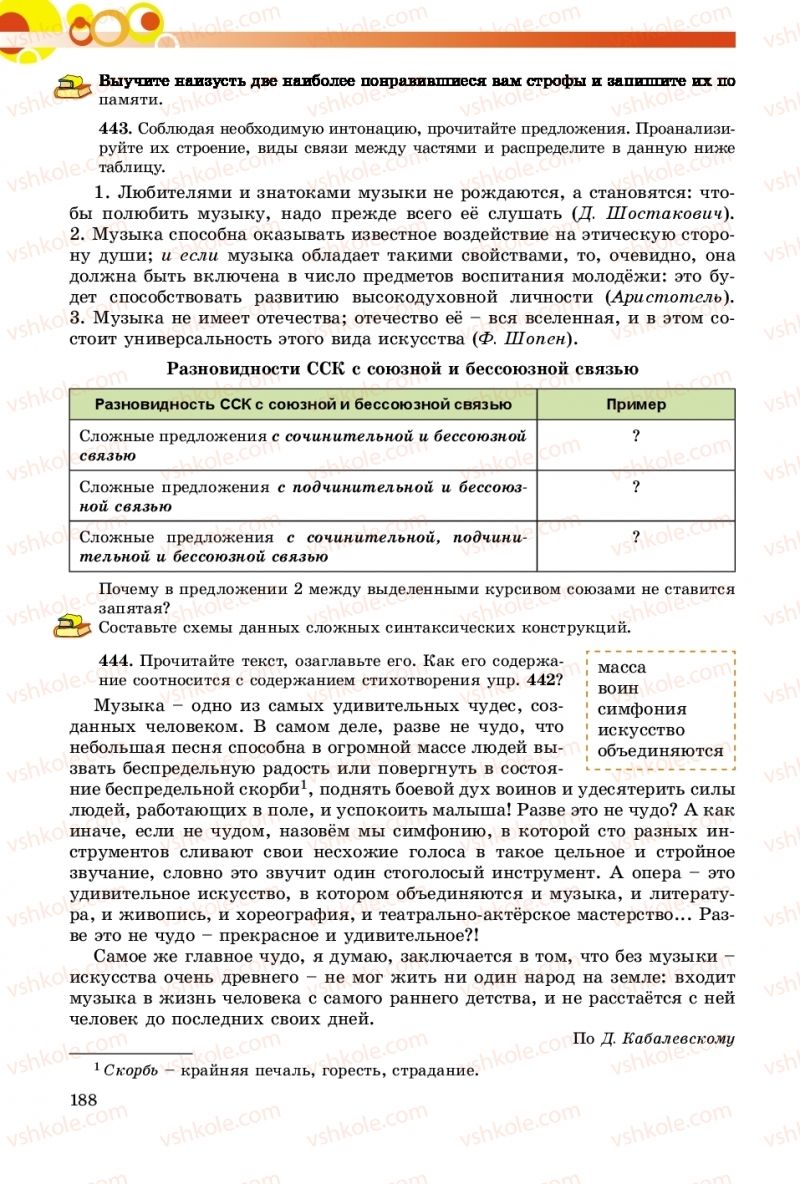 Страница 188 | Підручник Русский язык 9 клас Е.И. Самонова, О.Ю. Крюченкова 2017 9 год обучения