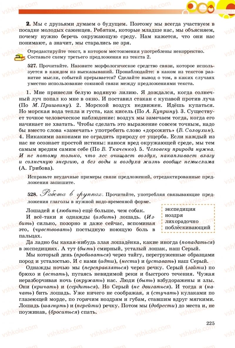 Страница 225 | Підручник Русский язык 9 клас Е.И. Самонова, О.Ю. Крюченкова 2017 9 год обучения