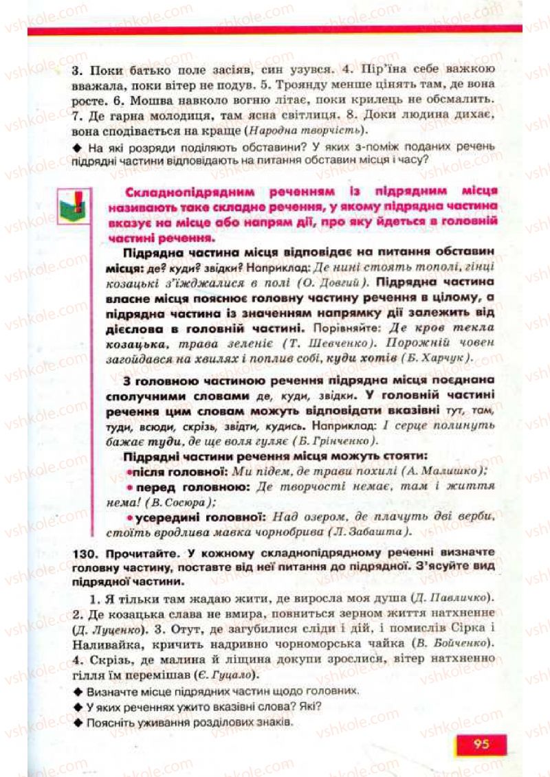 Страница 95 | Підручник Українська мова 9 клас О.П. Глазова, Ю.Б. Кузнецов 2009