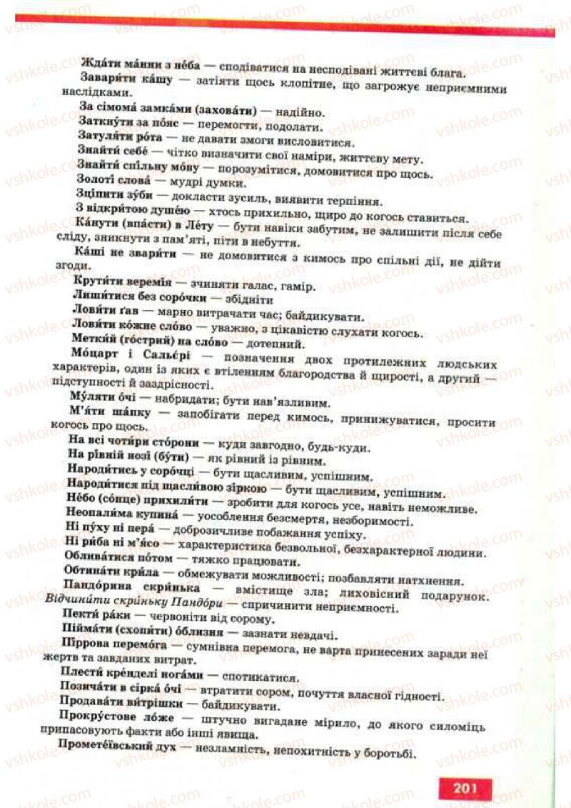 Страница 201 | Підручник Українська мова 9 клас О.П. Глазова, Ю.Б. Кузнецов 2009