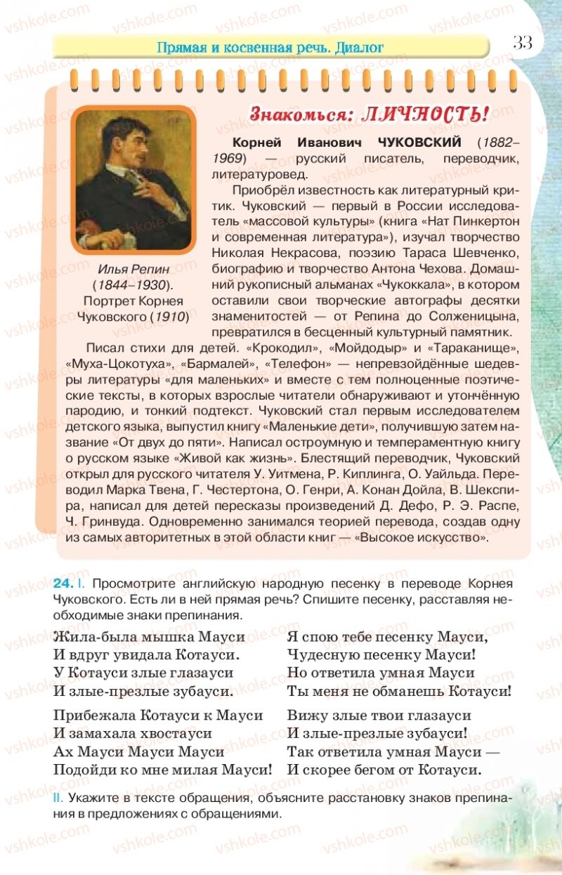 Страница 33 | Підручник Русский язык 9 клас Л.В Давидюк, В.И. Стативка, Е.Л. Фидкевич 2017 9 год обучения
