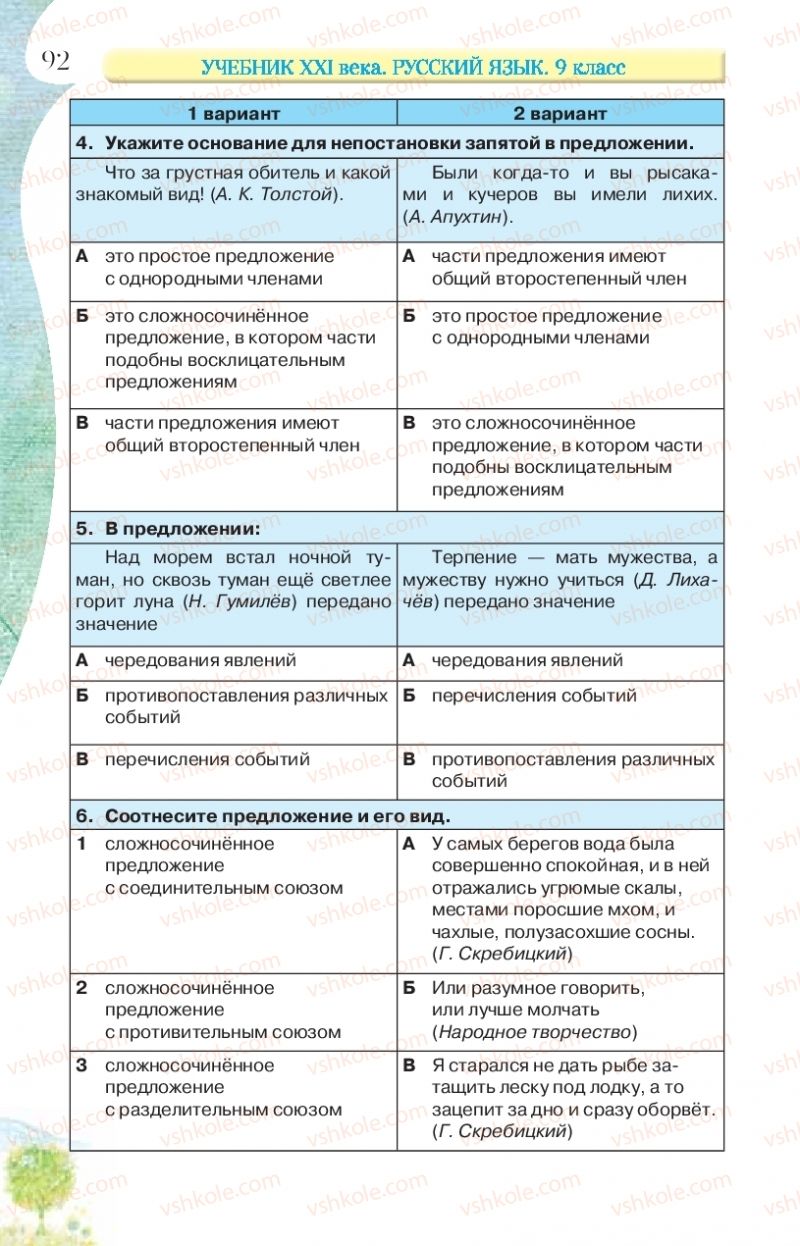 Страница 92 | Підручник Русский язык 9 клас Л.В Давидюк, В.И. Стативка, Е.Л. Фидкевич 2017 9 год обучения