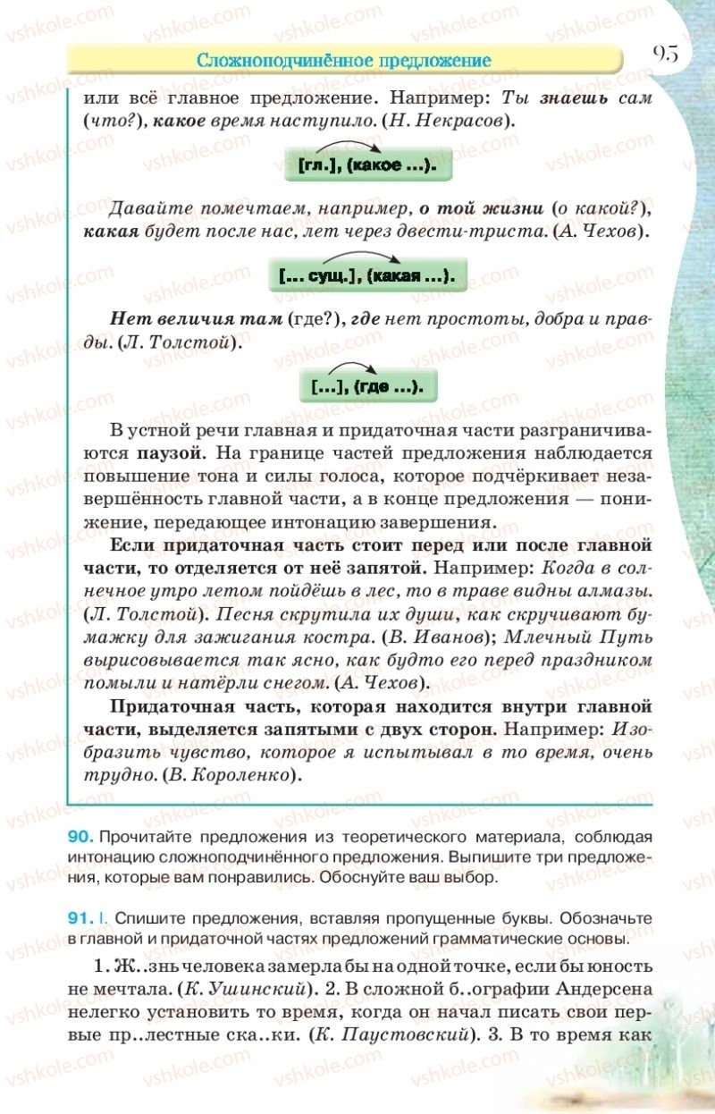 Страница 95 | Підручник Русский язык 9 клас Л.В Давидюк, В.И. Стативка, Е.Л. Фидкевич 2017 9 год обучения