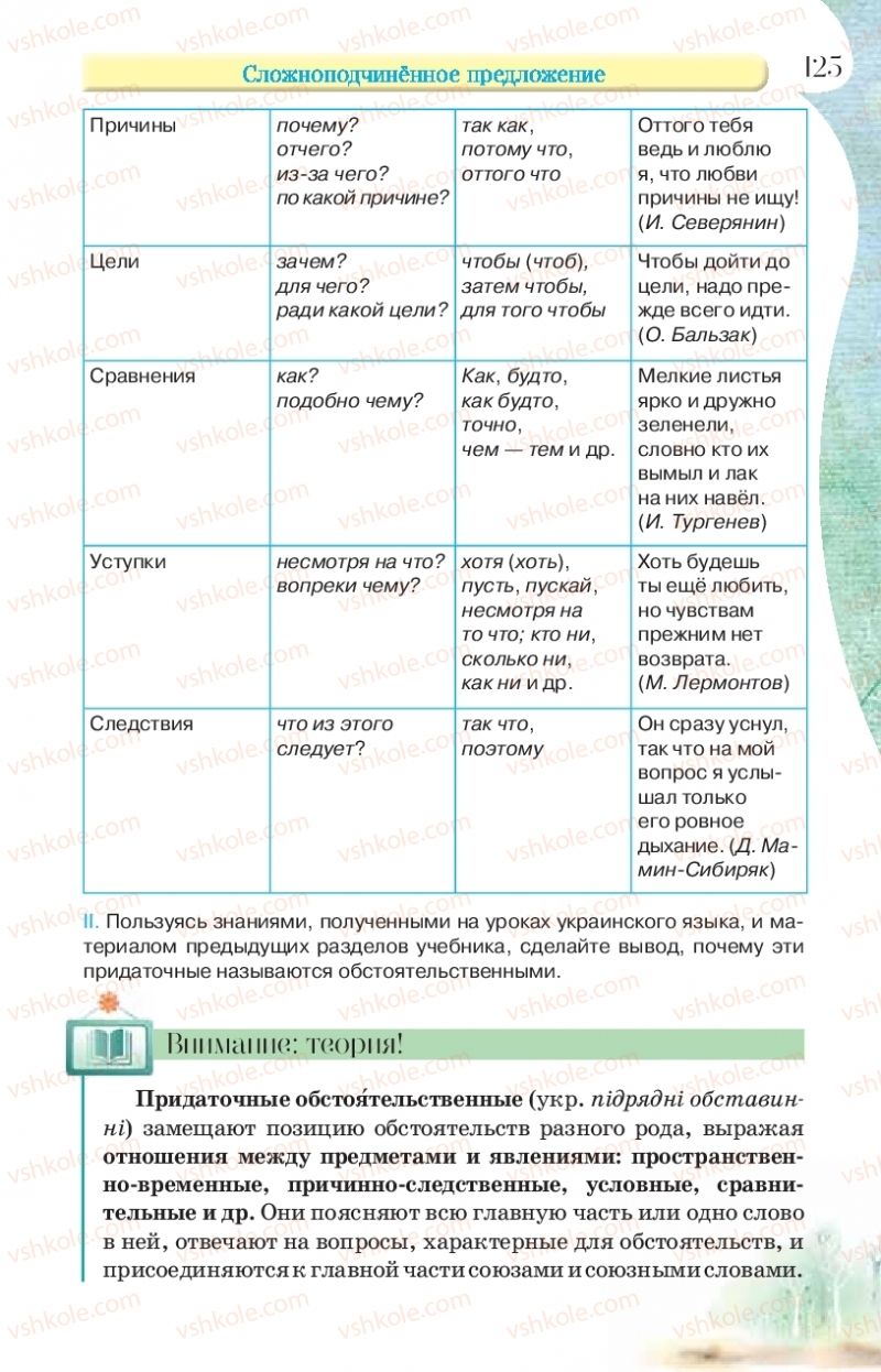Страница 125 | Підручник Русский язык 9 клас Л.В Давидюк, В.И. Стативка, Е.Л. Фидкевич 2017 9 год обучения