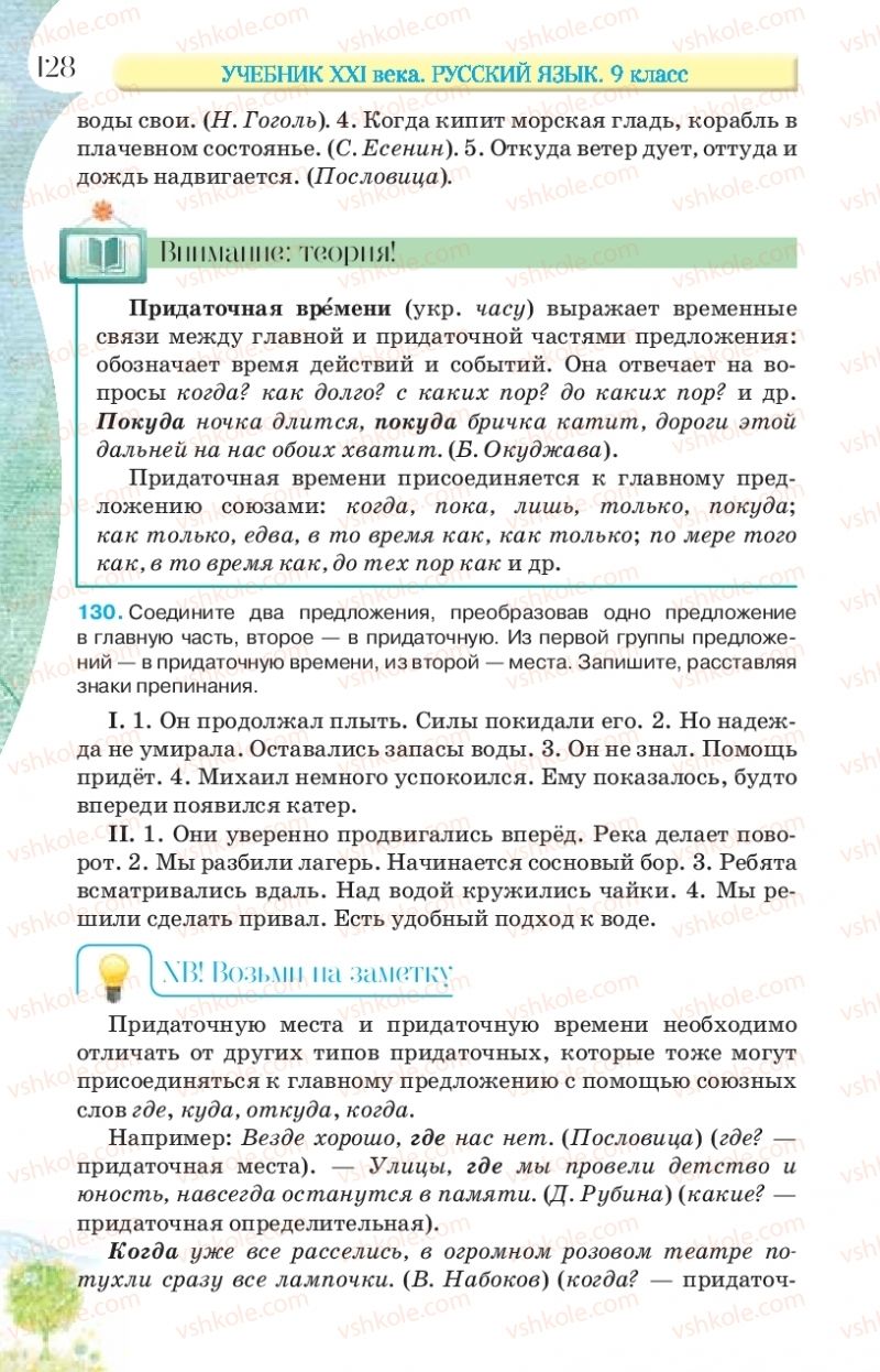 Страница 128 | Підручник Русский язык 9 клас Л.В Давидюк, В.И. Стативка, Е.Л. Фидкевич 2017 9 год обучения