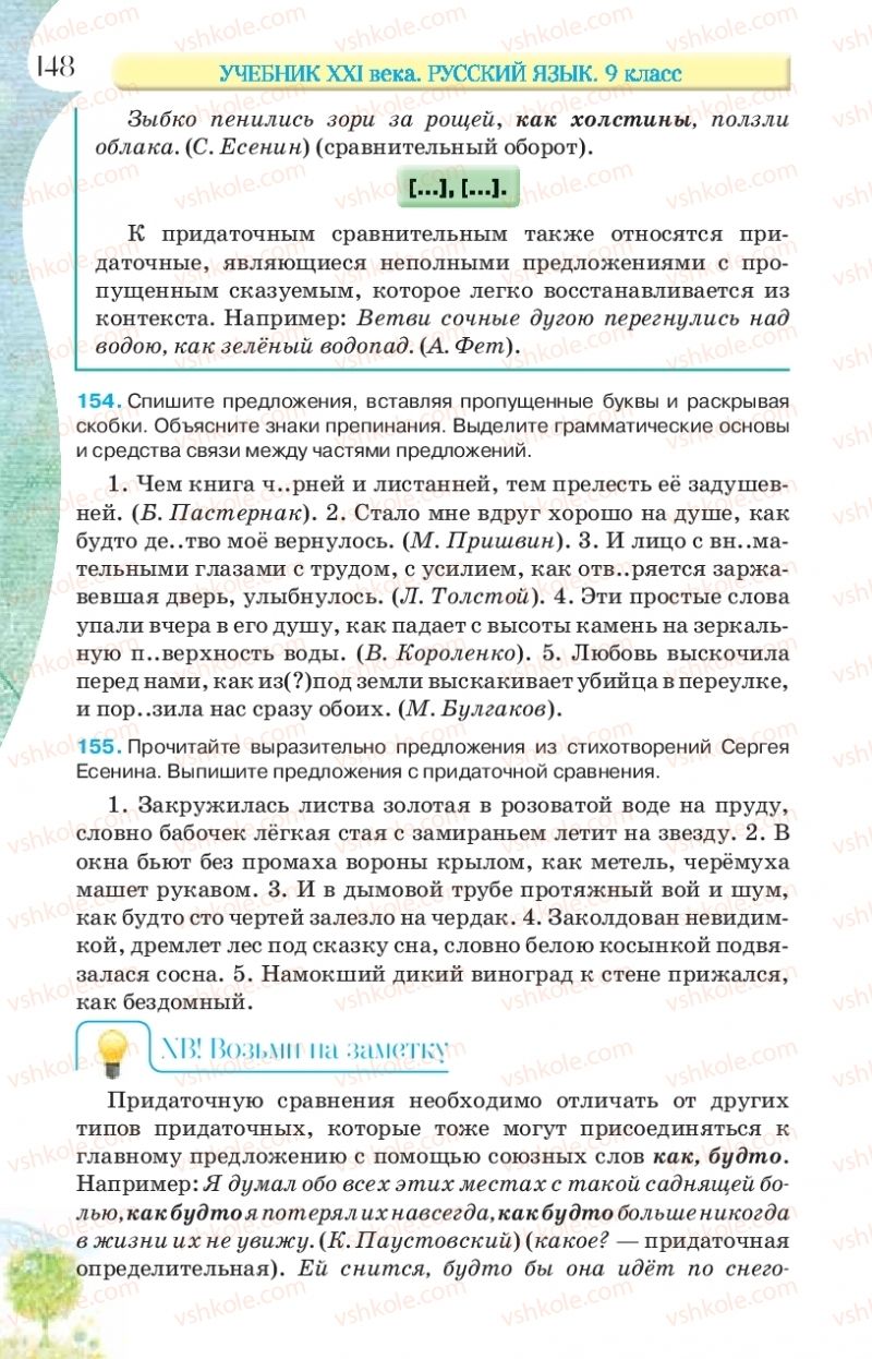 Страница 148 | Підручник Русский язык 9 клас Л.В Давидюк, В.И. Стативка, Е.Л. Фидкевич 2017 9 год обучения