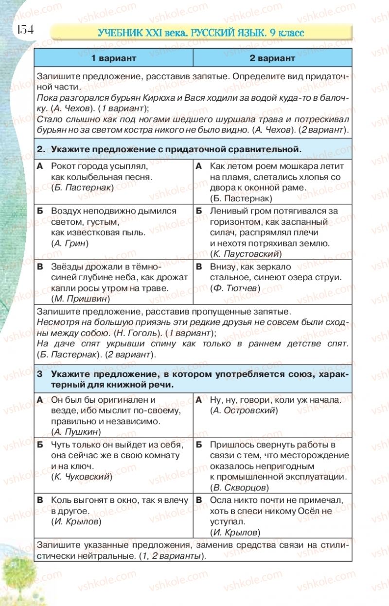 Страница 154 | Підручник Русский язык 9 клас Л.В Давидюк, В.И. Стативка, Е.Л. Фидкевич 2017 9 год обучения