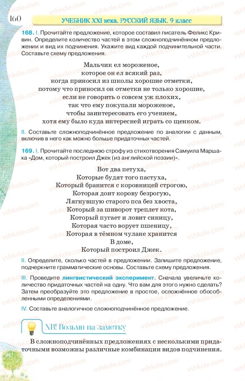 Страница 160 | Підручник Русский язык 9 клас Л.В Давидюк, В.И. Стативка, Е.Л. Фидкевич 2017 9 год обучения