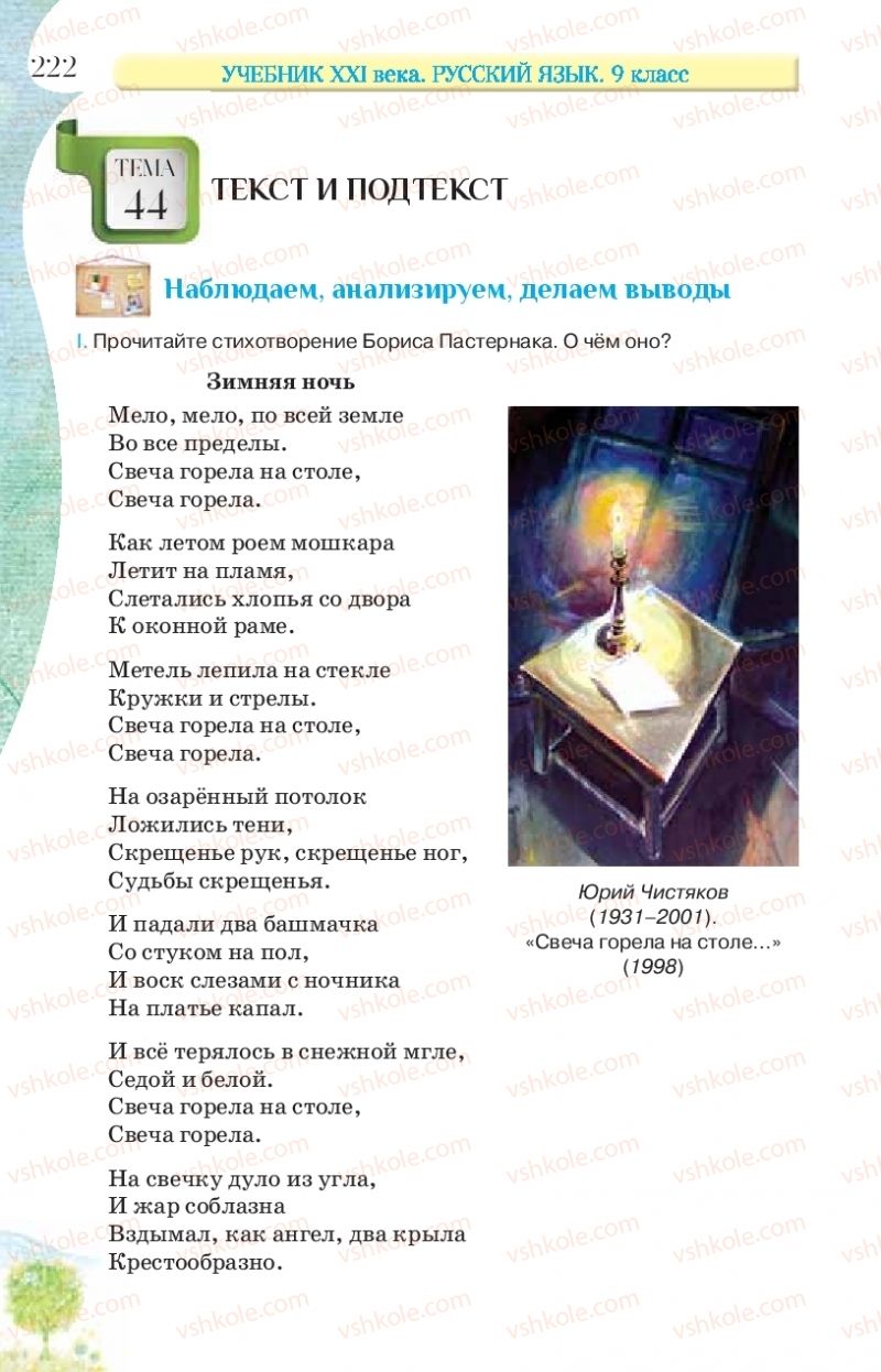 Страница 222 | Підручник Русский язык 9 клас Л.В Давидюк, В.И. Стативка, Е.Л. Фидкевич 2017 9 год обучения