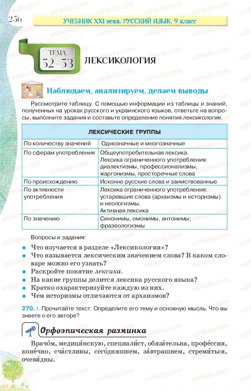 Страница 256 | Підручник Русский язык 9 клас Л.В Давидюк, В.И. Стативка, Е.Л. Фидкевич 2017 9 год обучения