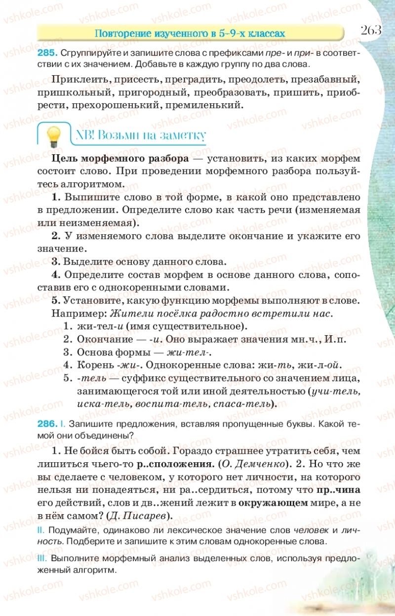 Страница 263 | Підручник Русский язык 9 клас Л.В Давидюк, В.И. Стативка, Е.Л. Фидкевич 2017 9 год обучения