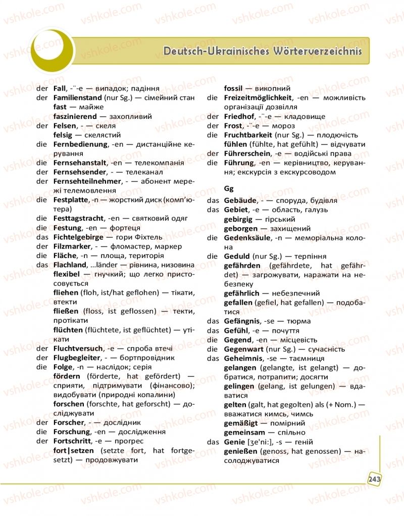 Страница 243 | Підручник Німецька мова 9 клас С.І. Сотникова, Г.В. Гоголєва 2017 9 рік навчання