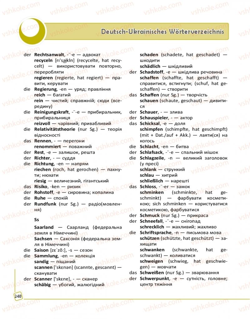 Страница 248 | Підручник Німецька мова 9 клас С.І. Сотникова, Г.В. Гоголєва 2017 9 рік навчання