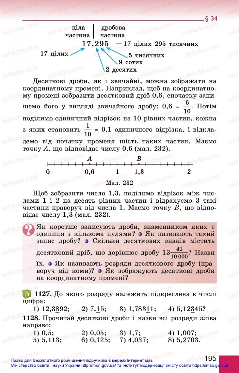 Страница 195 | Підручник Математика 5 клас О.С. Істер 2018