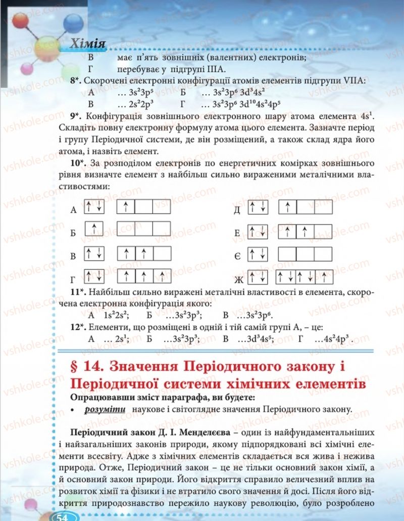 Страница 54 | Підручник Хімія 8 клас Н.М. Буринська  2016