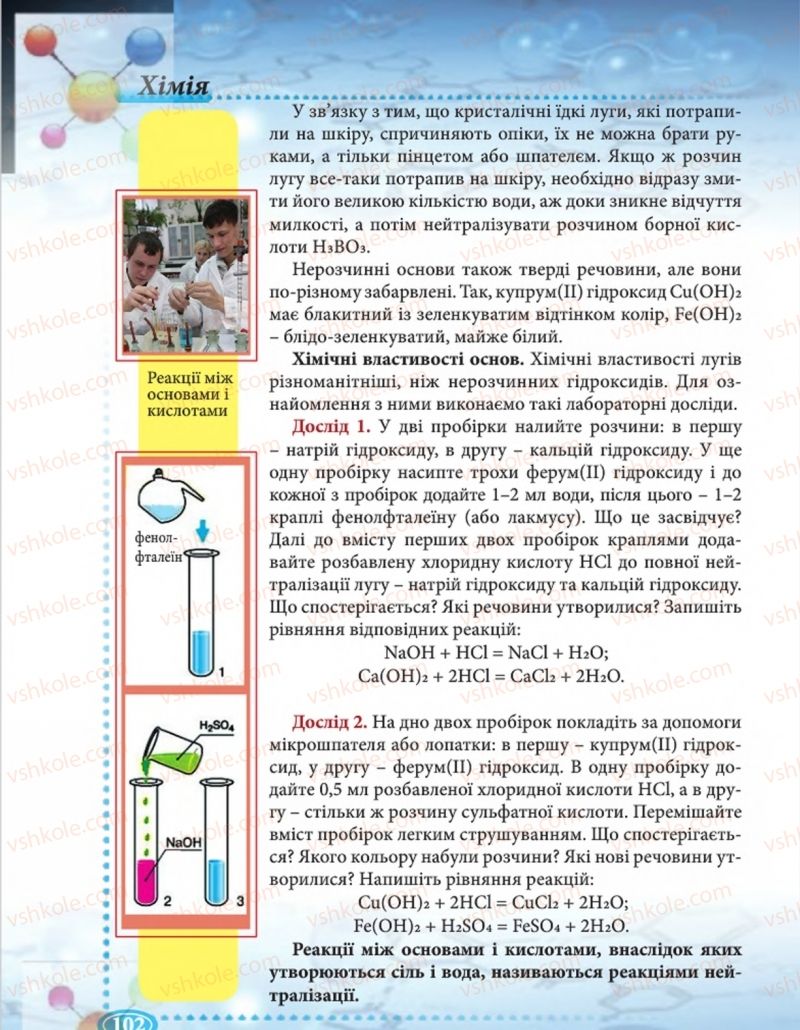 Страница 102 | Підручник Хімія 8 клас Н.М. Буринська  2016