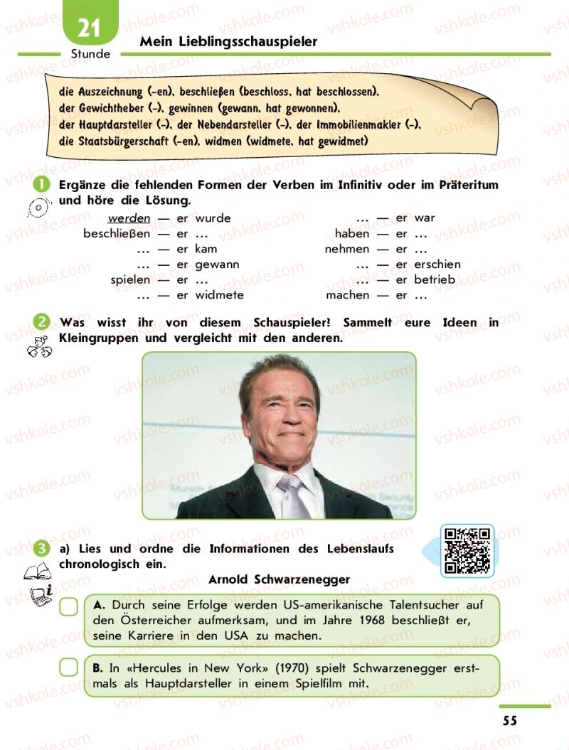 Страница 55 | Підручник Німецька мова 9 клас С.І. Сотникова, Г.В. Гоголєва 2017 5-й рік навчання