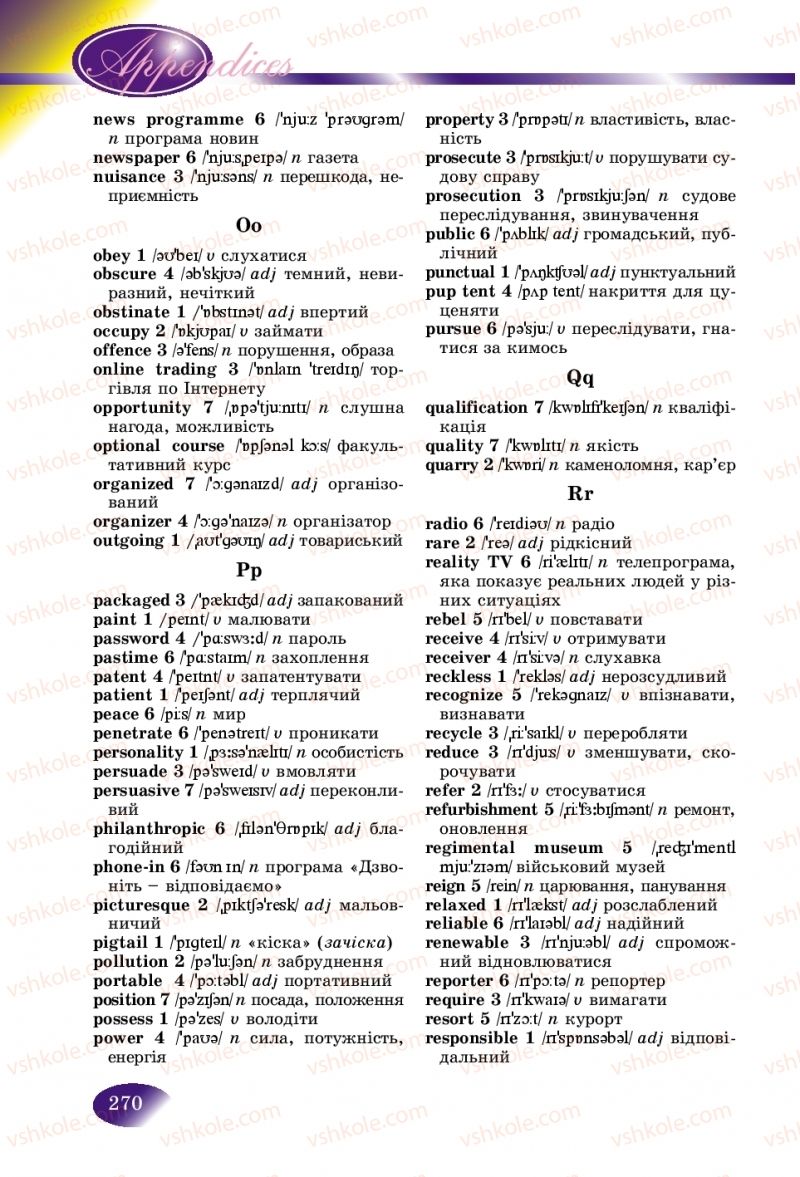 Страница 270 | Підручник Англiйська мова 9 клас А.М. Несвіт 2017