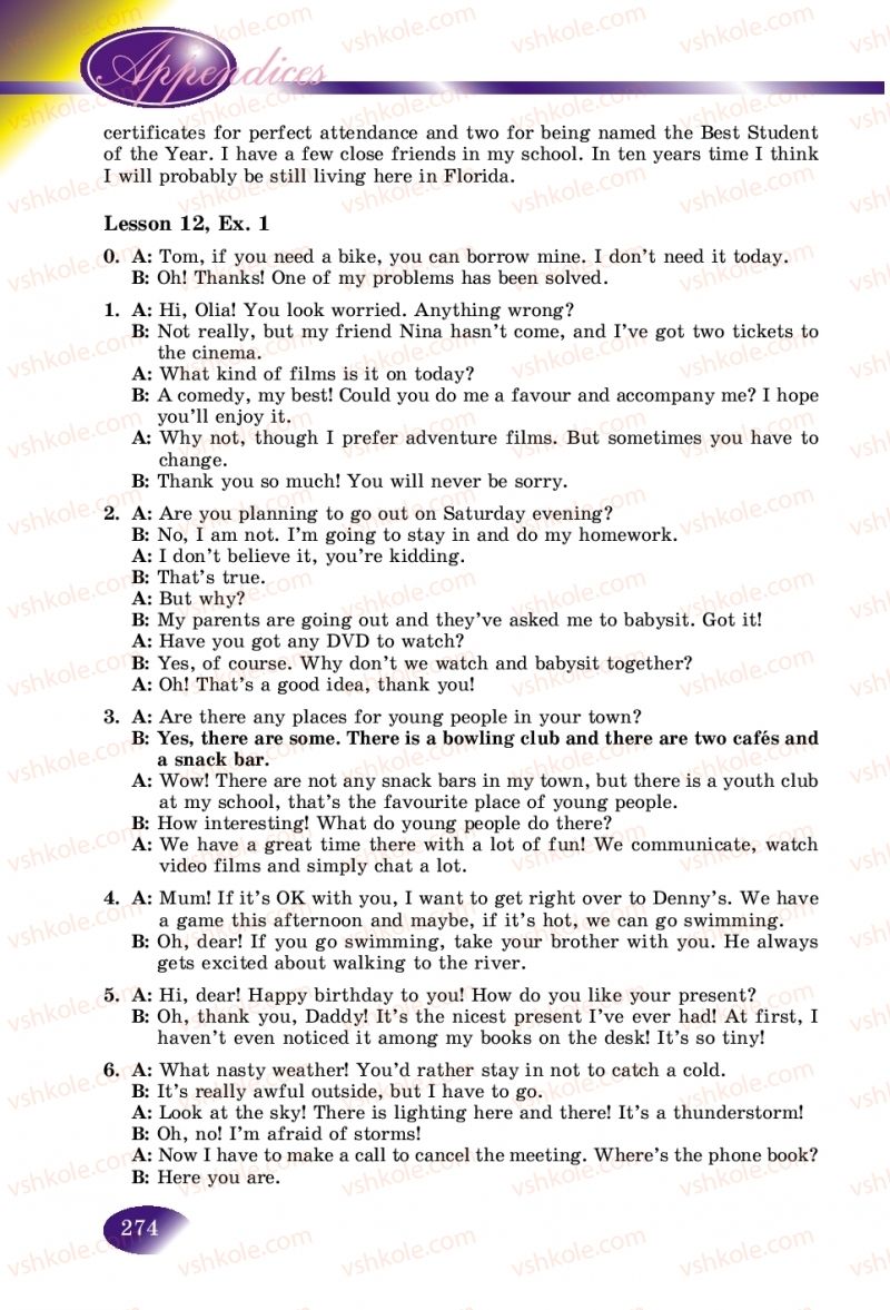 Страница 274 | Підручник Англiйська мова 9 клас А.М. Несвіт 2017