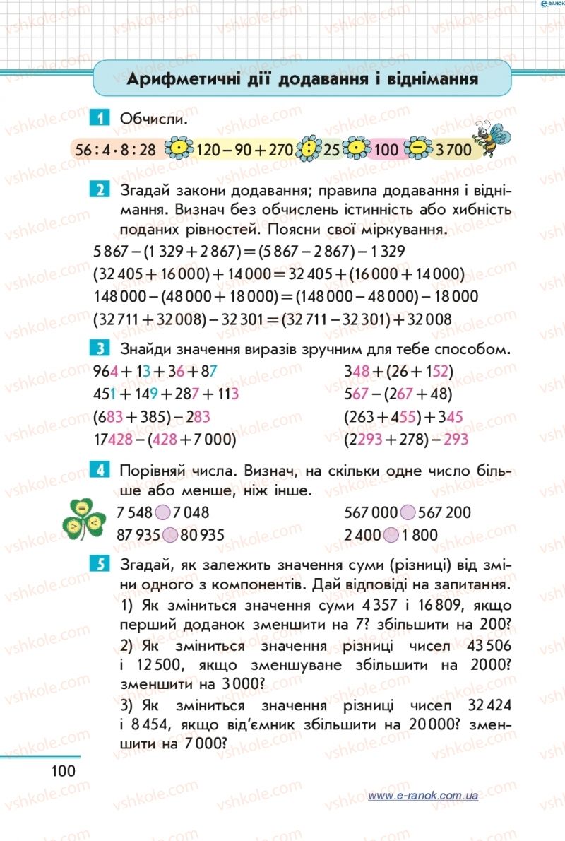 Страница 100 | Підручник Математика 4 клас С.О. Скворцова, О.В. Онопрієнко 2015 1 частина
