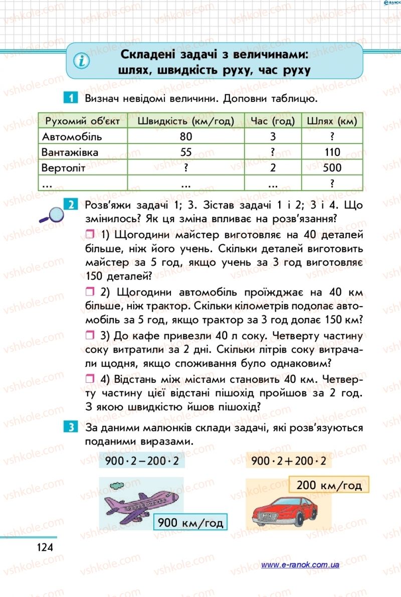Страница 124 | Підручник Математика 4 клас С.О. Скворцова, О.В. Онопрієнко 2015 1 частина