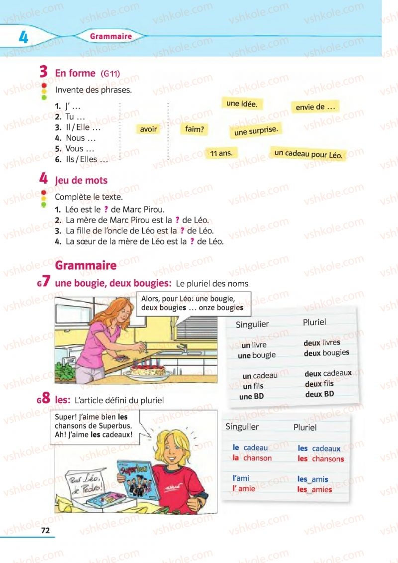 Страница 72 | Підручник Французька мова 5 клас Ю.М. Клименко 2013 1 рік навчання