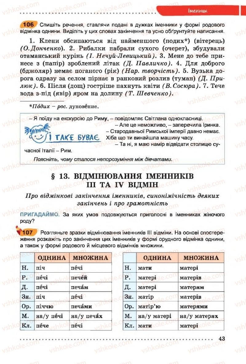 Страница 43 | Підручник Українська мова 6 клас О.В. Заболотний, В.В. Заболотний 2014 На російській мові