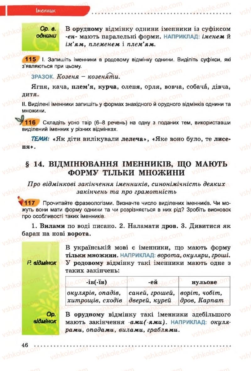 Страница 46 | Підручник Українська мова 6 клас О.В. Заболотний, В.В. Заболотний 2014 На російській мові