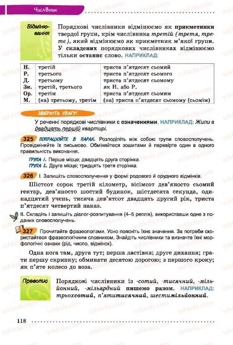 Страница 118 | Підручник Українська мова 6 клас О.В. Заболотний, В.В. Заболотний 2014 На російській мові