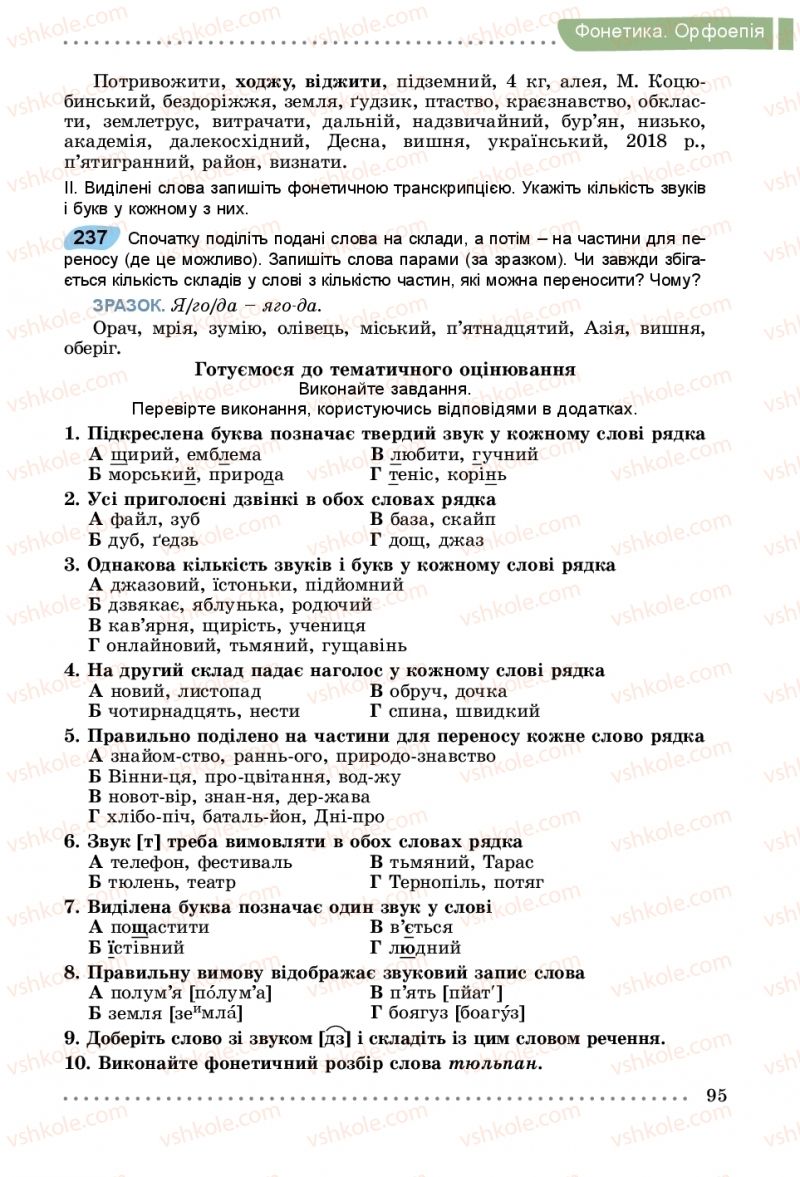 Страница 95 | Підручник Українська мова 5 клас О.В. Заболотний, В.В. Заболотний 2018