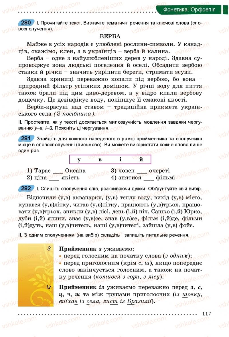 Страница 117 | Підручник Українська мова 5 клас О.В. Заболотний, В.В. Заболотний 2018 На російській мові