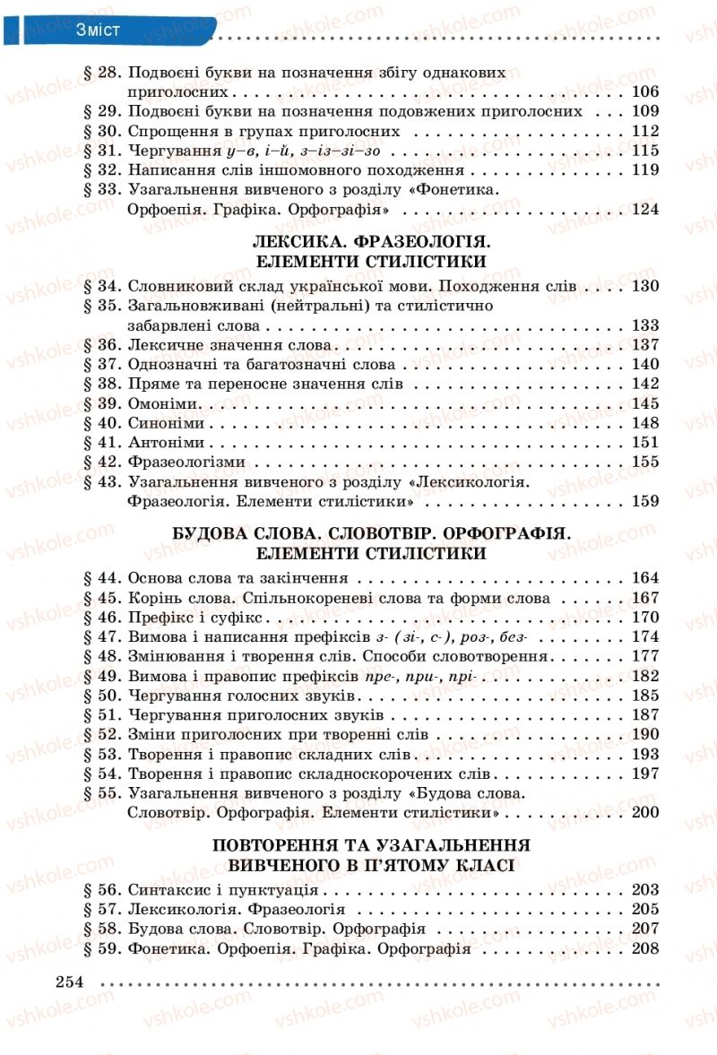Страница 254 | Підручник Українська мова 5 клас О.В. Заболотний, В.В. Заболотний 2018 На російській мові