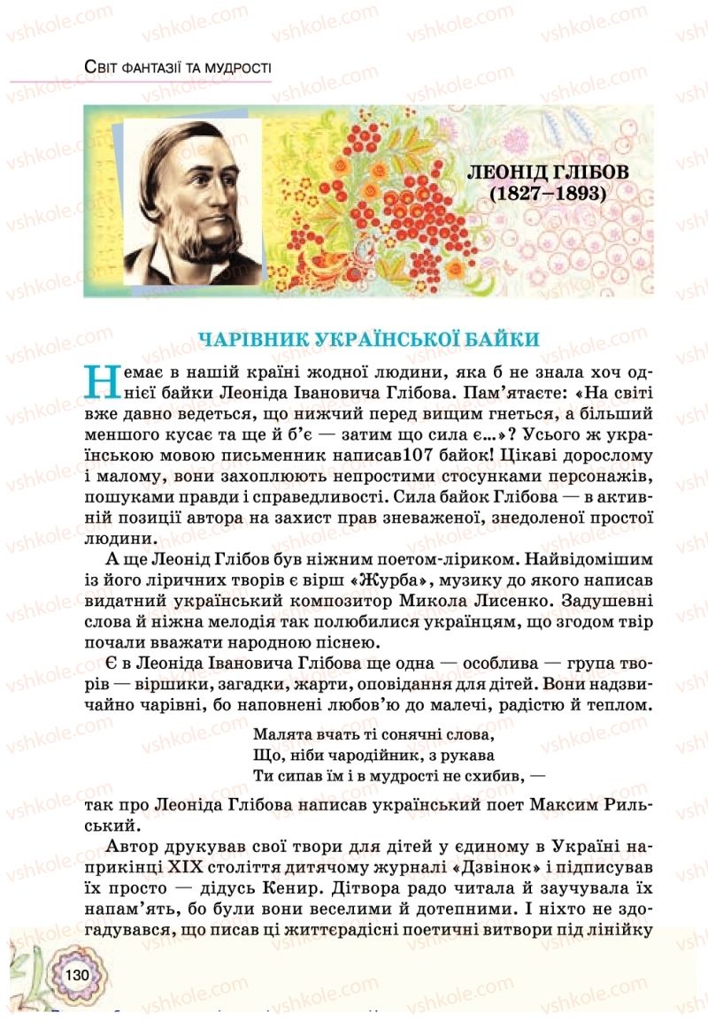 Страница 130 | Підручник Українська література 5 клас Л.Т. Коваленко 2018